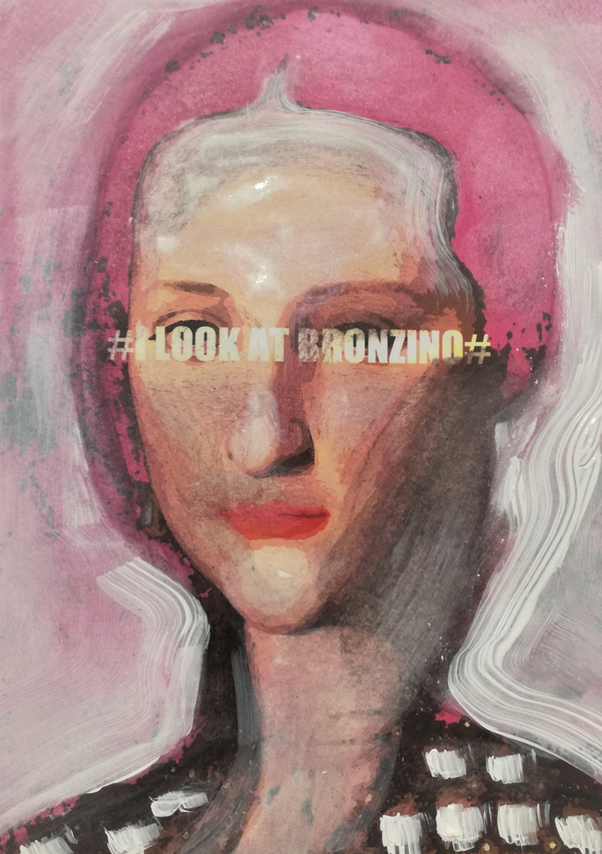 2020 I Look At Bronzino 30 cm x 20 cm opera su carta 